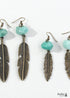 Boho Earrings, RH Dangle Earrings, Feather Jade